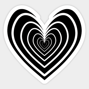 Rosy Heart (Black) Sticker